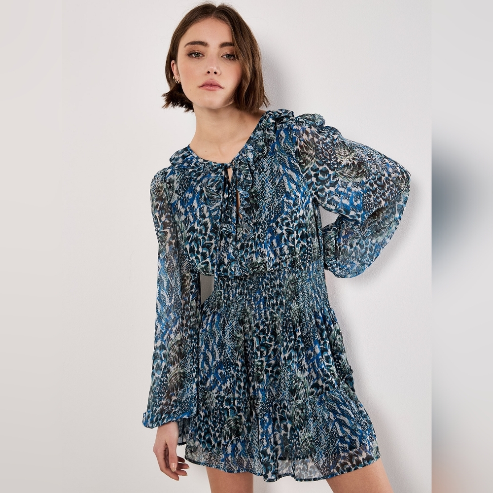 Smocked Waistline Longsleeve Dress